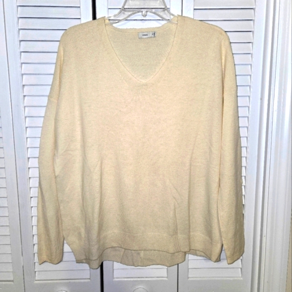 VINCE Women's XS V-neck Wool & Cashmere Blend Sweater